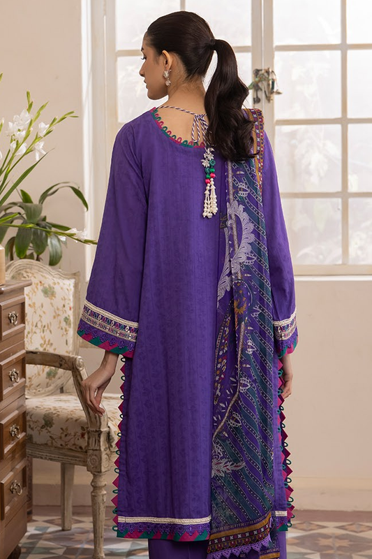 Zellbury Dyed Embroidered Self Jacquard Unstitched 3pc Suit-WUS24E31113