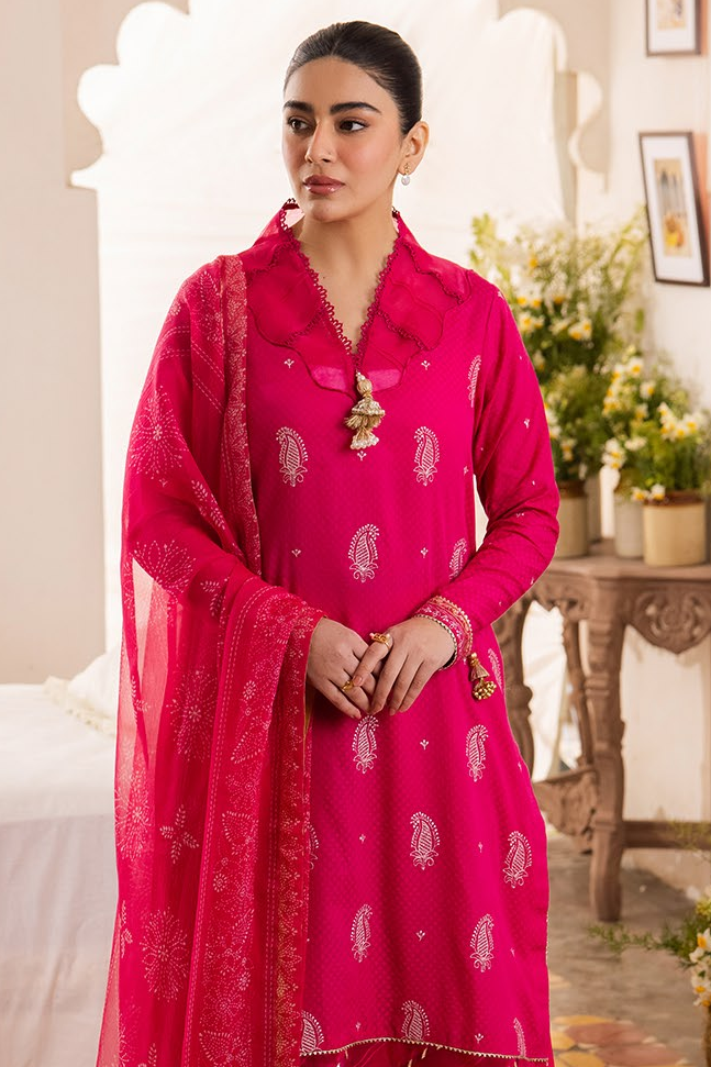 Zellbury Dyed Embroidered Self Jacquard Unstitched 3pc Suit-WUS24E31118