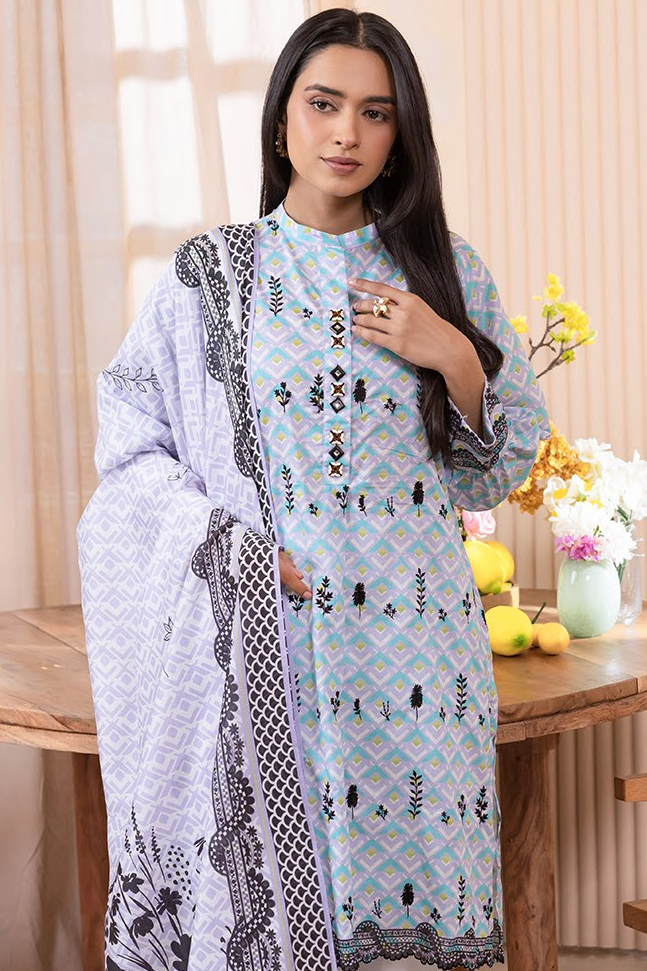 Zellbury Printed Embroidered Summer Lawn Unstitched 2pc Suit-WUS24E21031