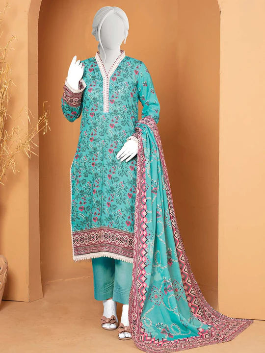 Aleez online Premium Printed Lawn Unstitched 3Pc suit-D02