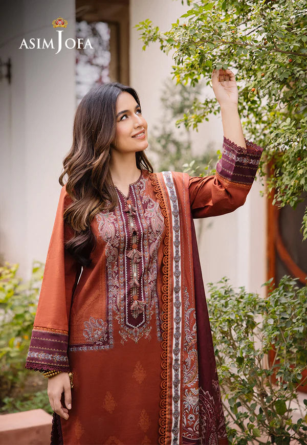 Asim Jofa Printed Lawn Unstitched 3pc Suit AJBU-01