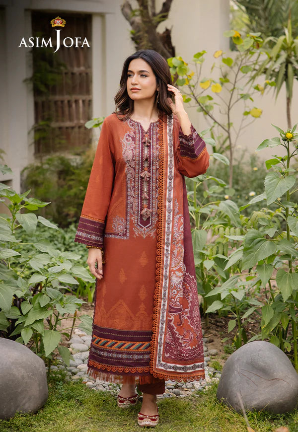 Asim Jofa Printed Lawn Unstitched 3pc Suit AJBU-01