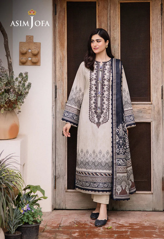 Asim Jofa Printed Lawn Unstitched 3pc Suit AJBU-02