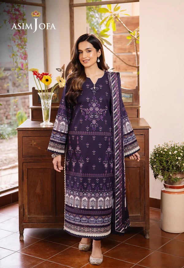 Asim Jofa Printed Lawn Unstitched 3pc Suit AJBU-04