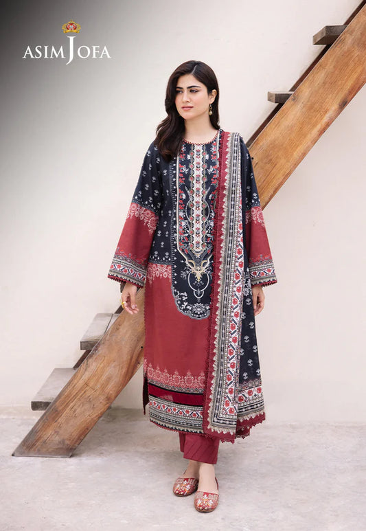 Asim Jofa Printed Lawn Unstitched 3pc Suit AJBU-05