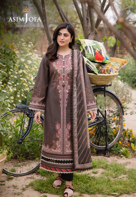 Asim Jofa Printed Lawn Unstitched 3pc Suit AJBU-06