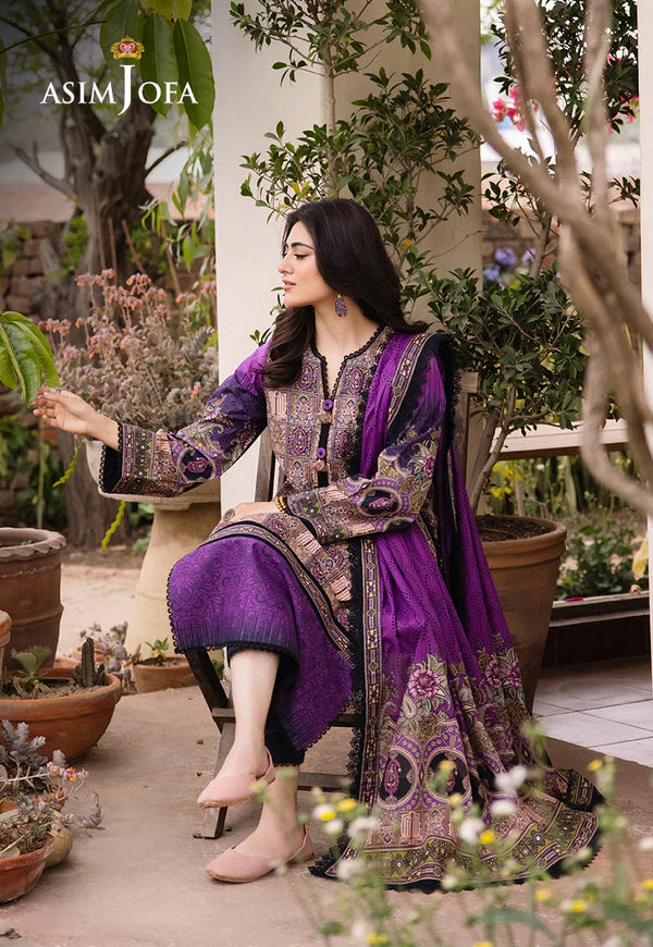 Asim Jofa Printed Lawn Unstitched 3pc Suit AJBU-07