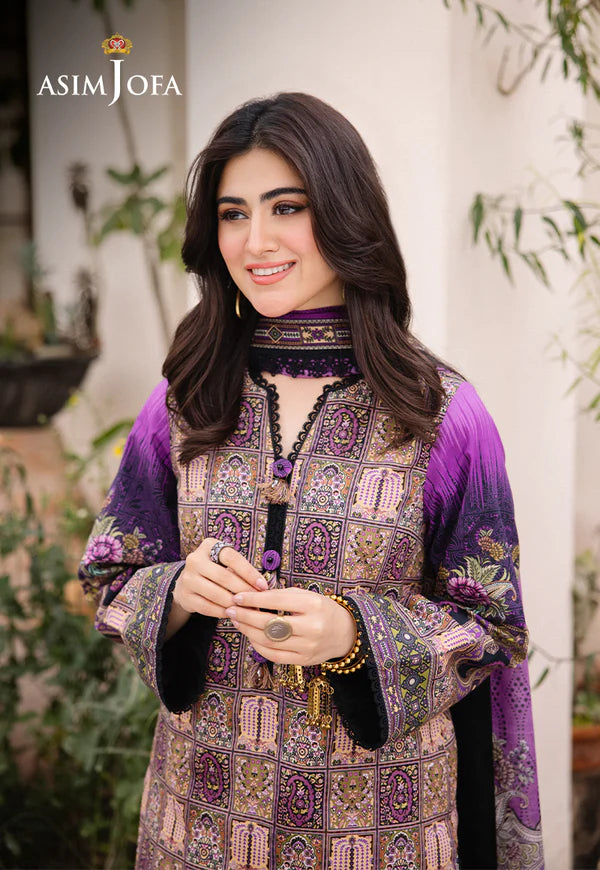 Asim Jofa Printed Lawn Unstitched 3pc Suit AJBU-07