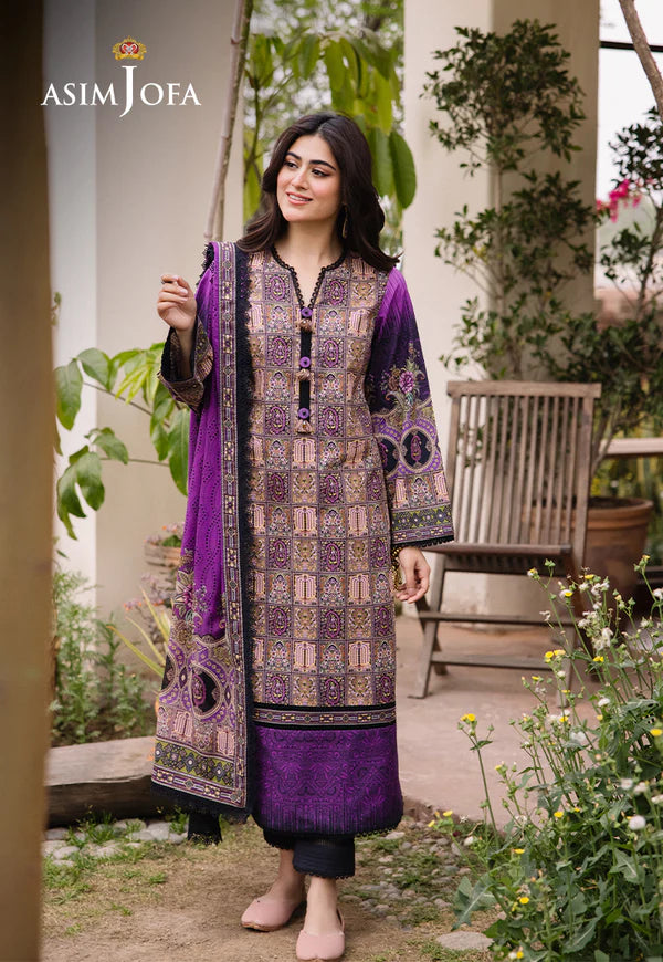 Asim Jofa Printed Lawn Unstitched 3pc Suit AJBU-07