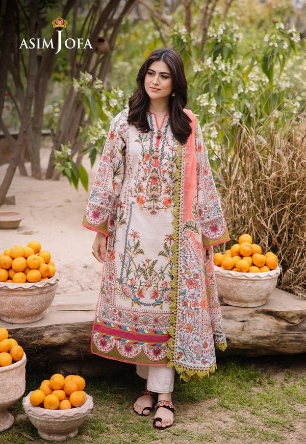 Asim Jofa Printed Lawn Unstitched 3pc Suit AJBU-08