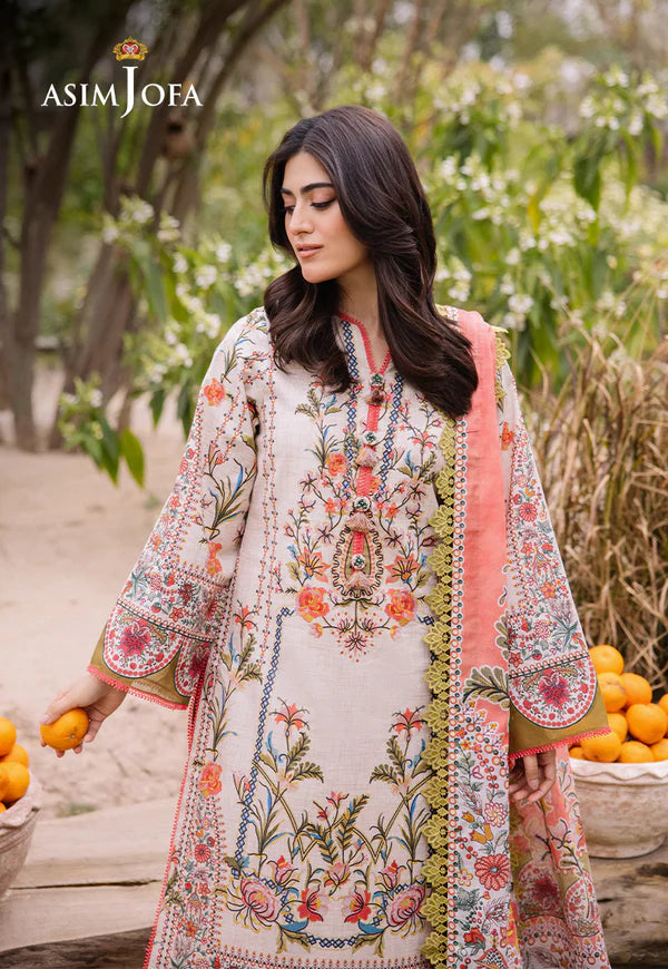 Asim Jofa Printed Lawn Unstitched 3pc Suit AJBU-08