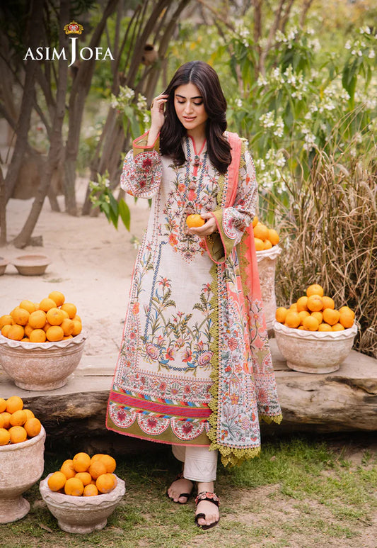 Asim Jofa Printed Lawn Unstitched 3pc Suit AJBU-08