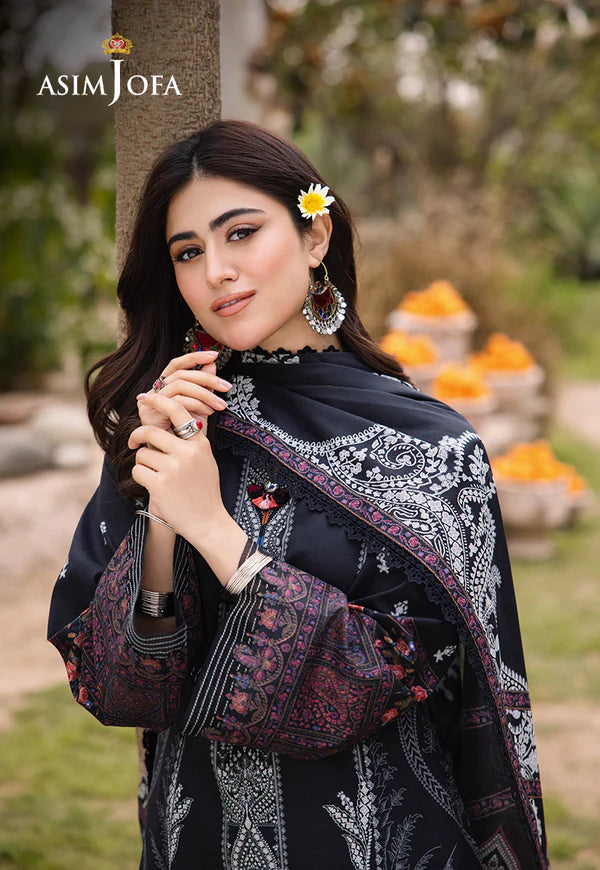 Asim Jofa Printed Lawn Unstitched 3pc Suit AJBU-09