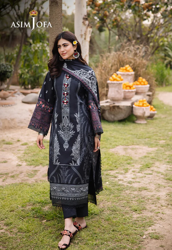 Asim Jofa Printed Lawn Unstitched 3pc Suit AJBU-09