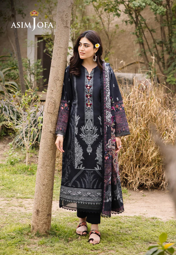 Asim Jofa Printed Lawn Unstitched 3pc Suit AJBU-09