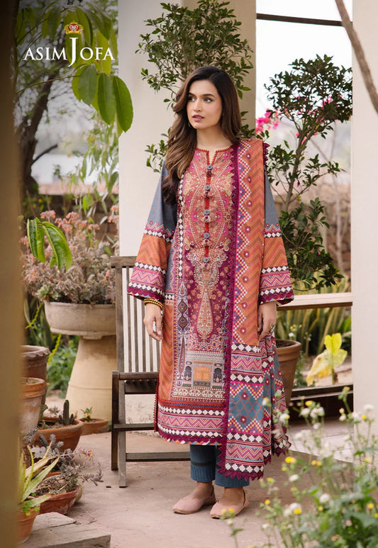 Asim Jofa Printed Lawn Unstitched 3pc Suit AJBU-10