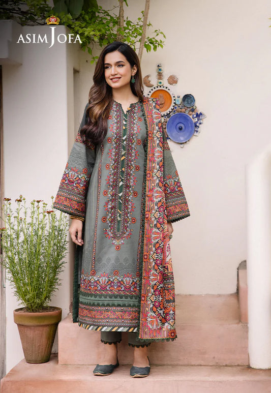 Asim Jofa Printed Lawn Unstitched 3pc Suit AJBU-12