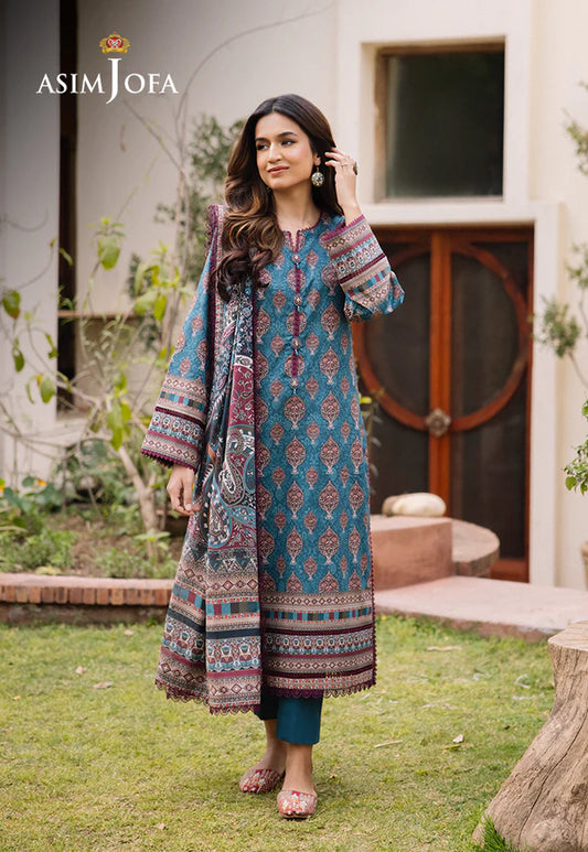 Asim Jofa Printed Lawn Unstitched 3pc Suit AJBU-14