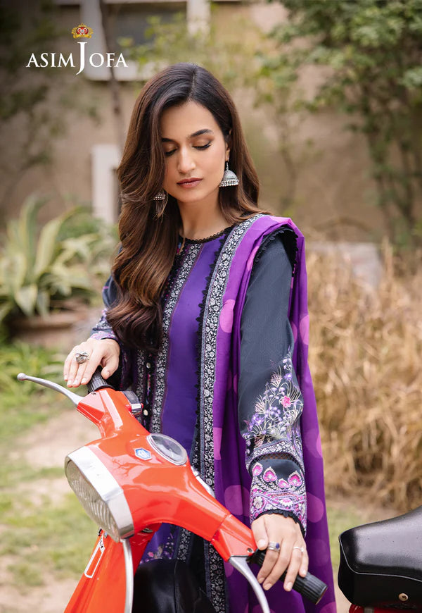 Asim Jofa Printed Lawn Unstitched 3pc Suit AJBU-15