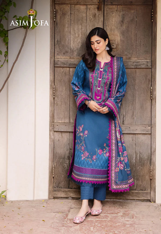 Asim Jofa Printed Lawn Unstitched 3pc Suit AJBU-16