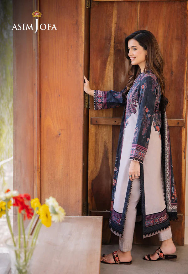 Asim Jofa Printed Lawn Unstitched 3pc Suit AJBU-18