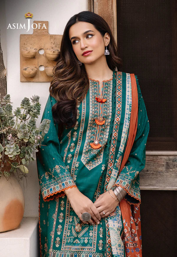 Asim Jofa Printed Lawn Unstitched 3pc Suit AJBU-19