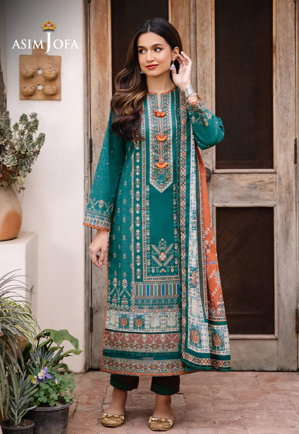 Asim Jofa Printed Lawn Unstitched 3pc Suit AJBU-19