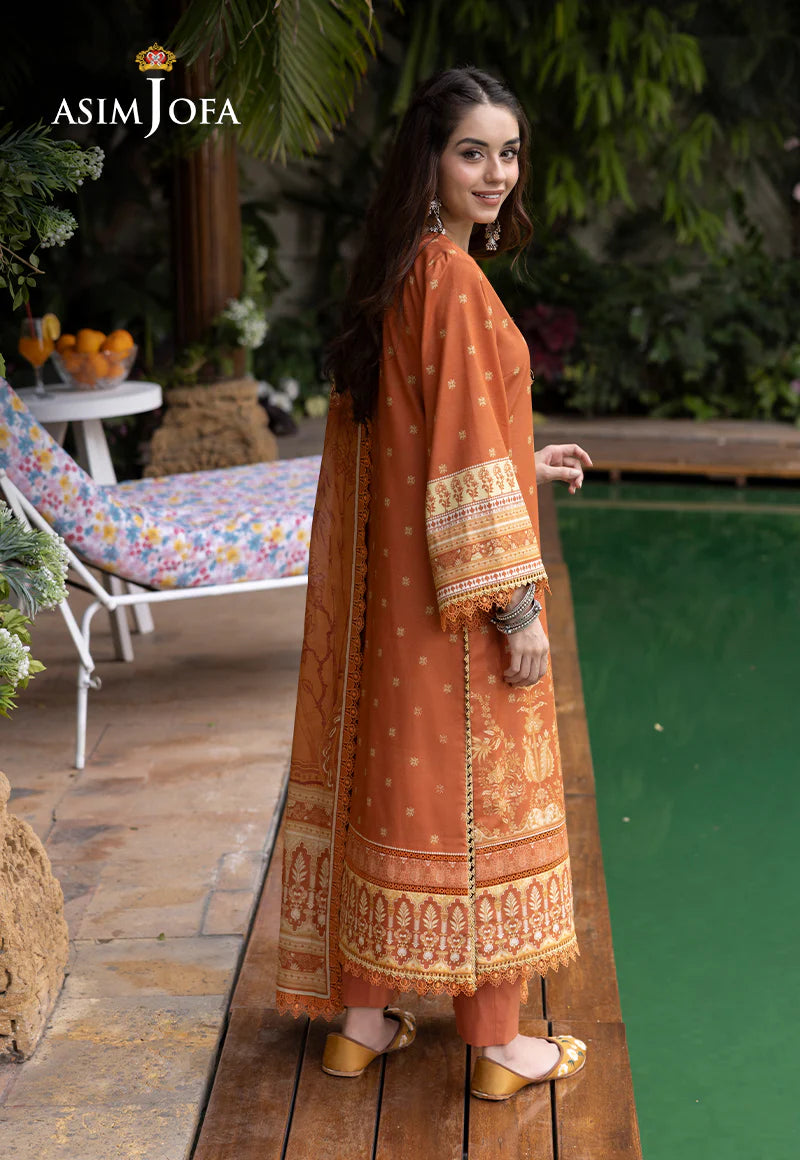 Asim Jofa Basic Digital Printed Lawn Unstitched 3Pc Suit AJGB-02