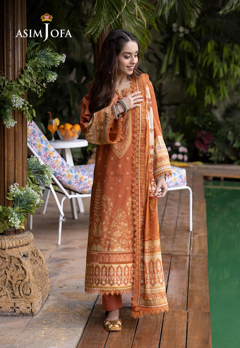 Asim Jofa Basic Digital Printed Lawn Unstitched 3Pc Suit AJGB-02