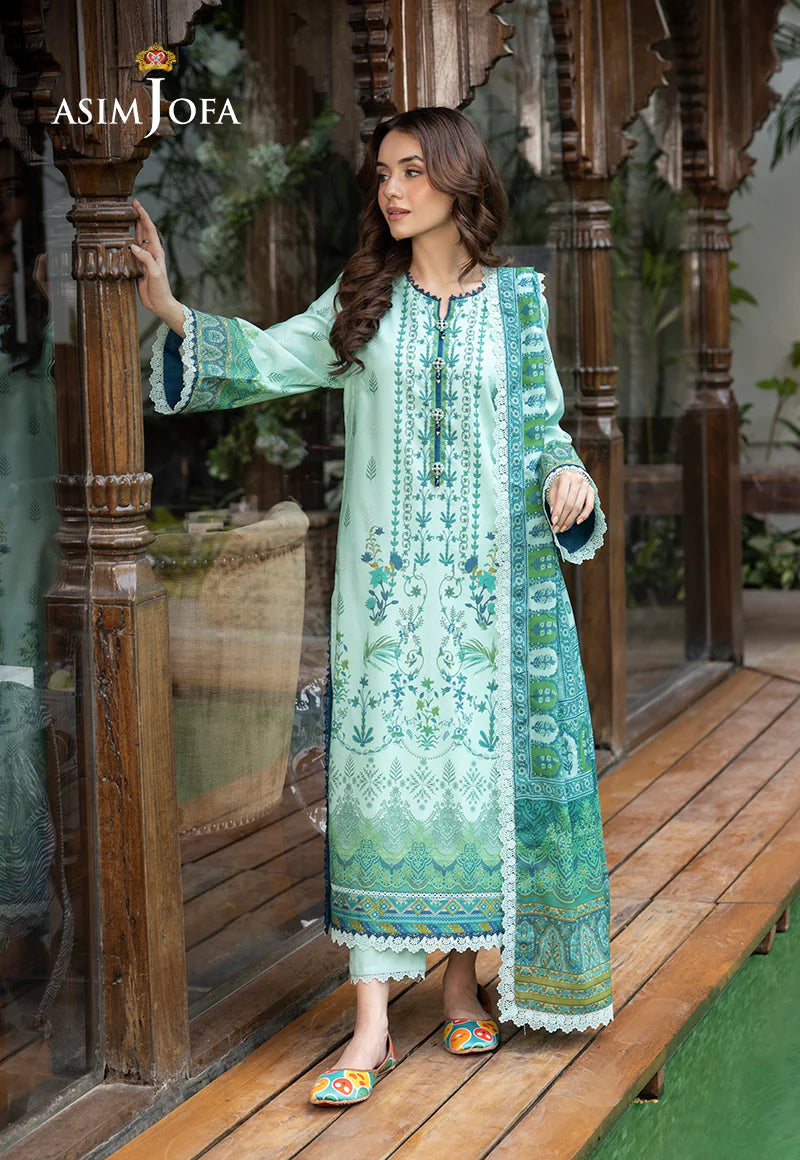 Asim Jofa Basic Digital Printed Lawn Unstitched 3Pc Suit AJGB-03