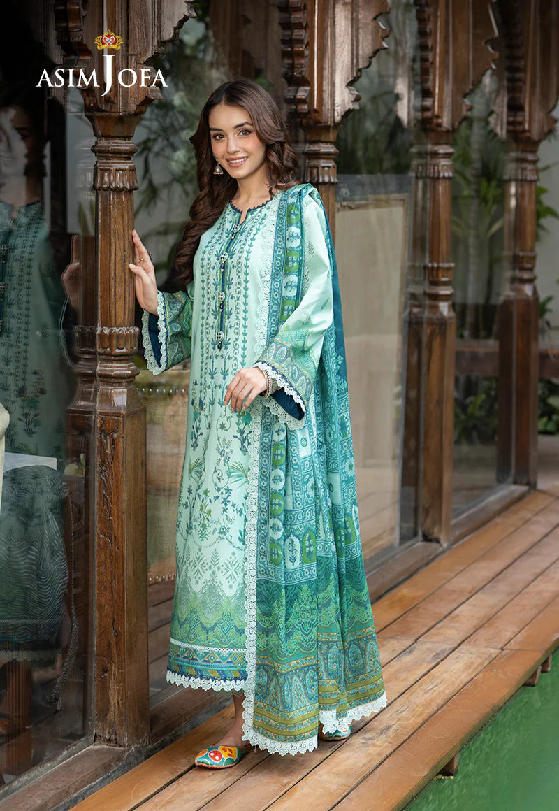 Asim Jofa Basic Digital Printed Lawn Unstitched 3Pc Suit AJGB-03