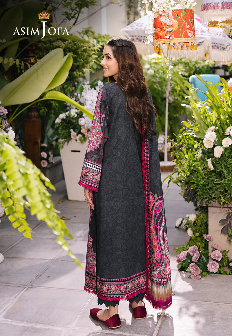 Asim Jofa Basic Digital Printed Lawn Unstitched 3Pc Suit AJGB-05