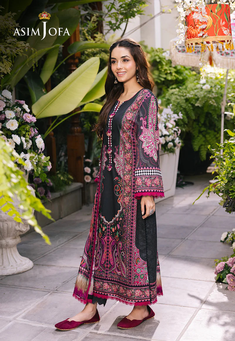 Asim Jofa Basic Digital Printed Lawn Unstitched 3Pc Suit AJGB-05