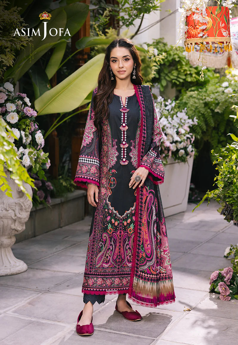 Asim Jofa Basic Digital Printed Lawn Unstitched 3Pc Suit AJGB-05