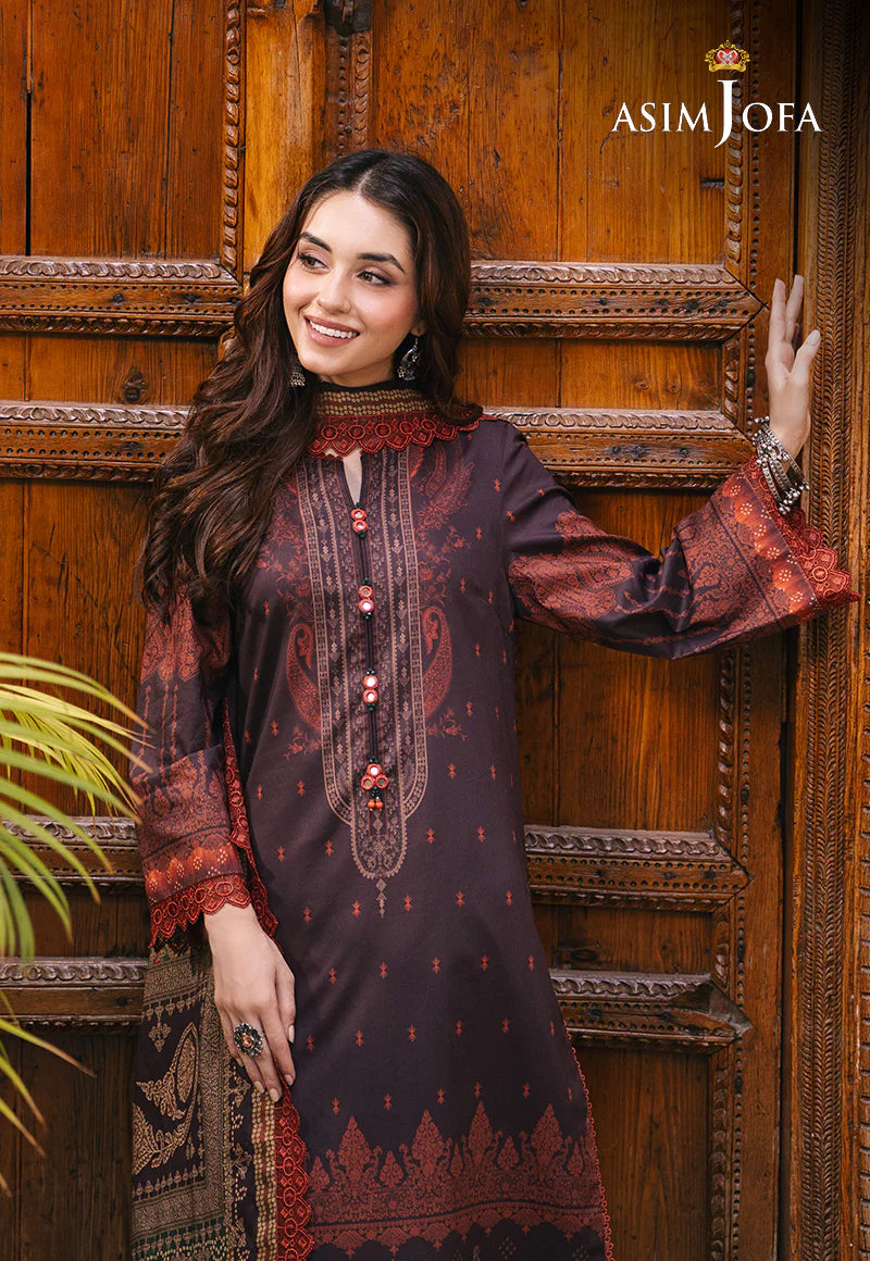 Asim Jofa Basic Digital Printed Lawn Unstitched 3Pc Suit AJGB-06