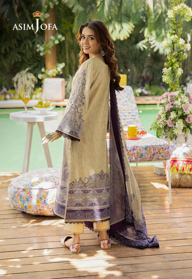 Asim Jofa Basic Digital Printed Lawn Unstitched 3Pc Suit AJGB-08