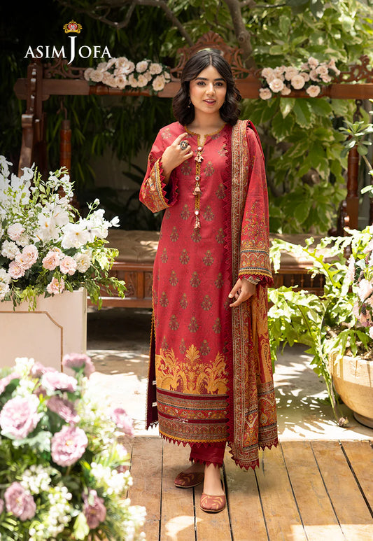 Asim Jofa Basic Digital Printed Lawn Unstitched 3Pc Suit AJGB-10