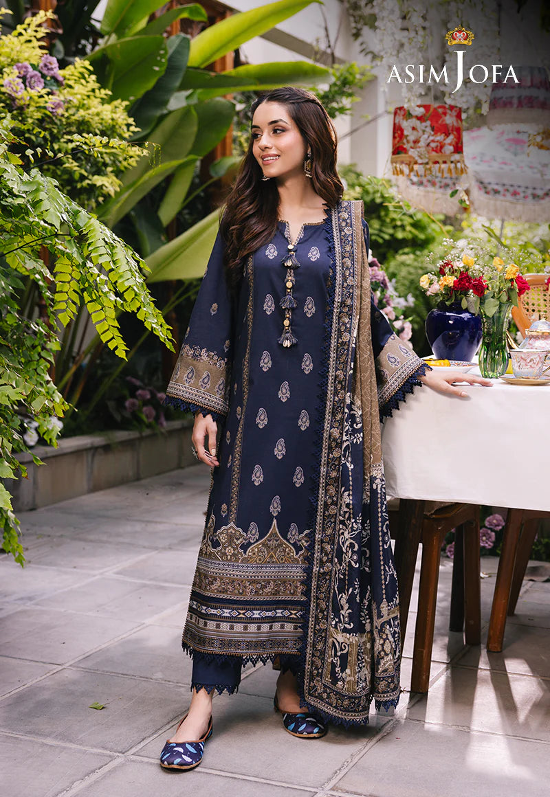 Asim Jofa Basic Digital Printed Lawn Unstitched 3Pc Suit AJGB-11