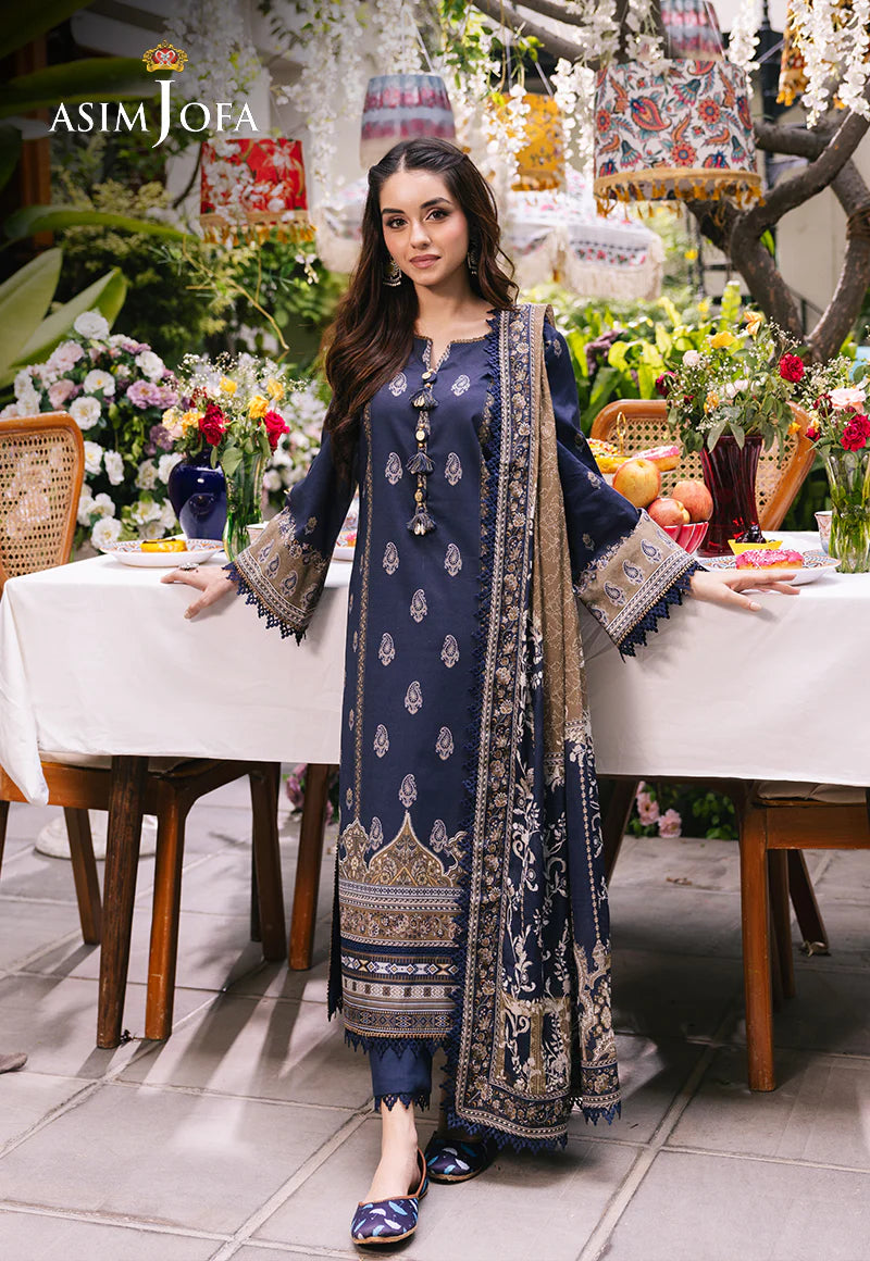 Asim Jofa Basic Digital Printed Lawn Unstitched 3Pc Suit AJGB-11