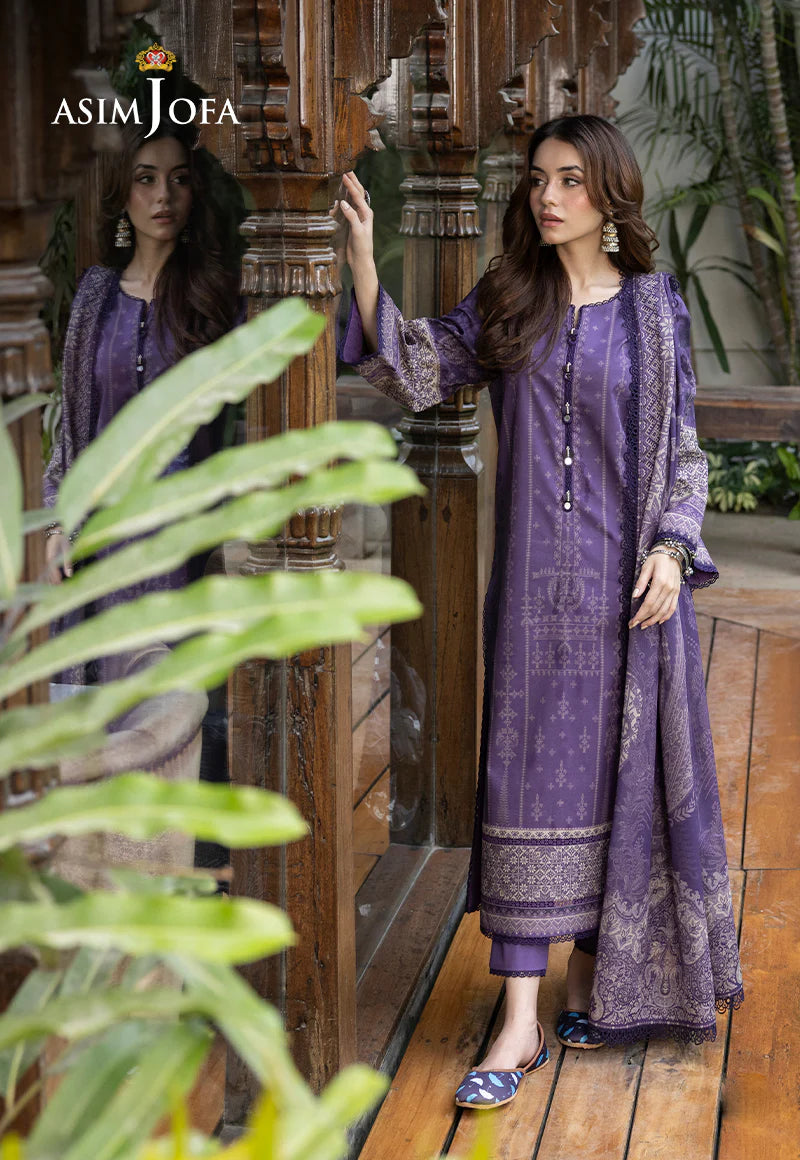 Asim Jofa Basic Digital Printed Lawn Unstitched 3Pc Suit AJGB-13