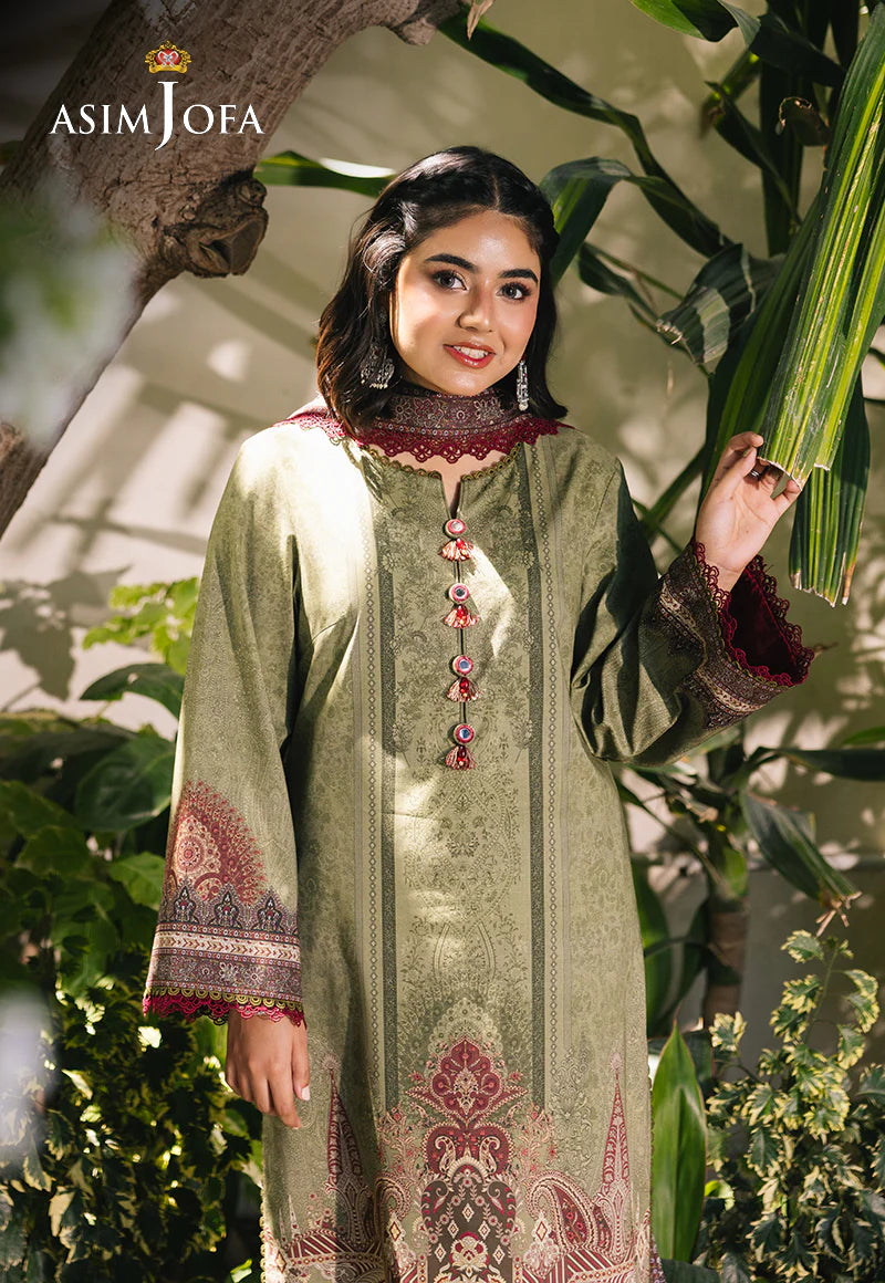 Asim Jofa Basic Digital Printed Lawn Unstitched 3Pc Suit AJGB-15