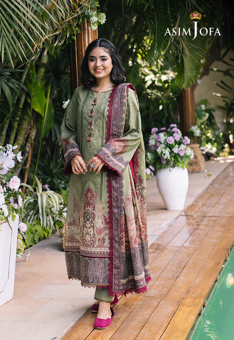 Asim Jofa Basic Digital Printed Lawn Unstitched 3Pc Suit AJGB-15