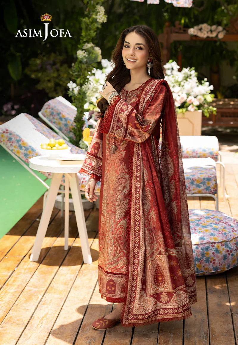 Asim Jofa Basic Digital Printed Lawn Unstitched 3Pc Suit AJGB-16