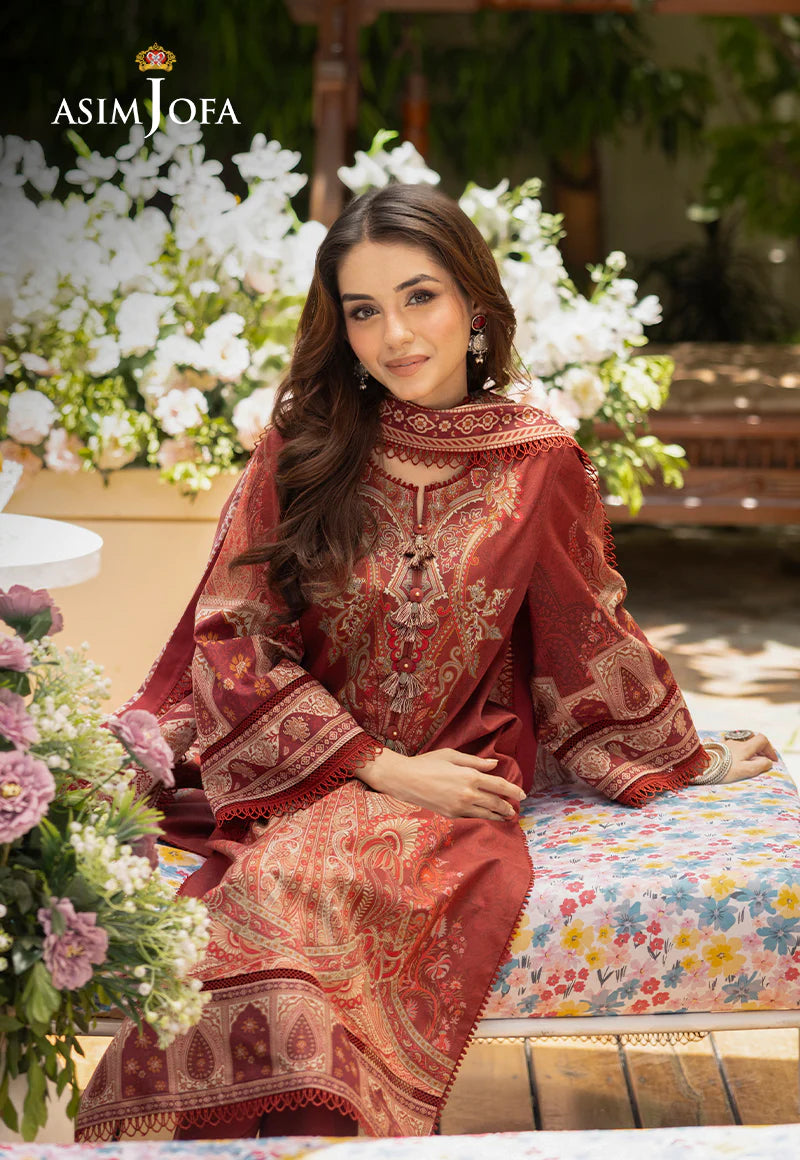 Asim Jofa Basic Digital Printed Lawn Unstitched 3Pc Suit AJGB-16