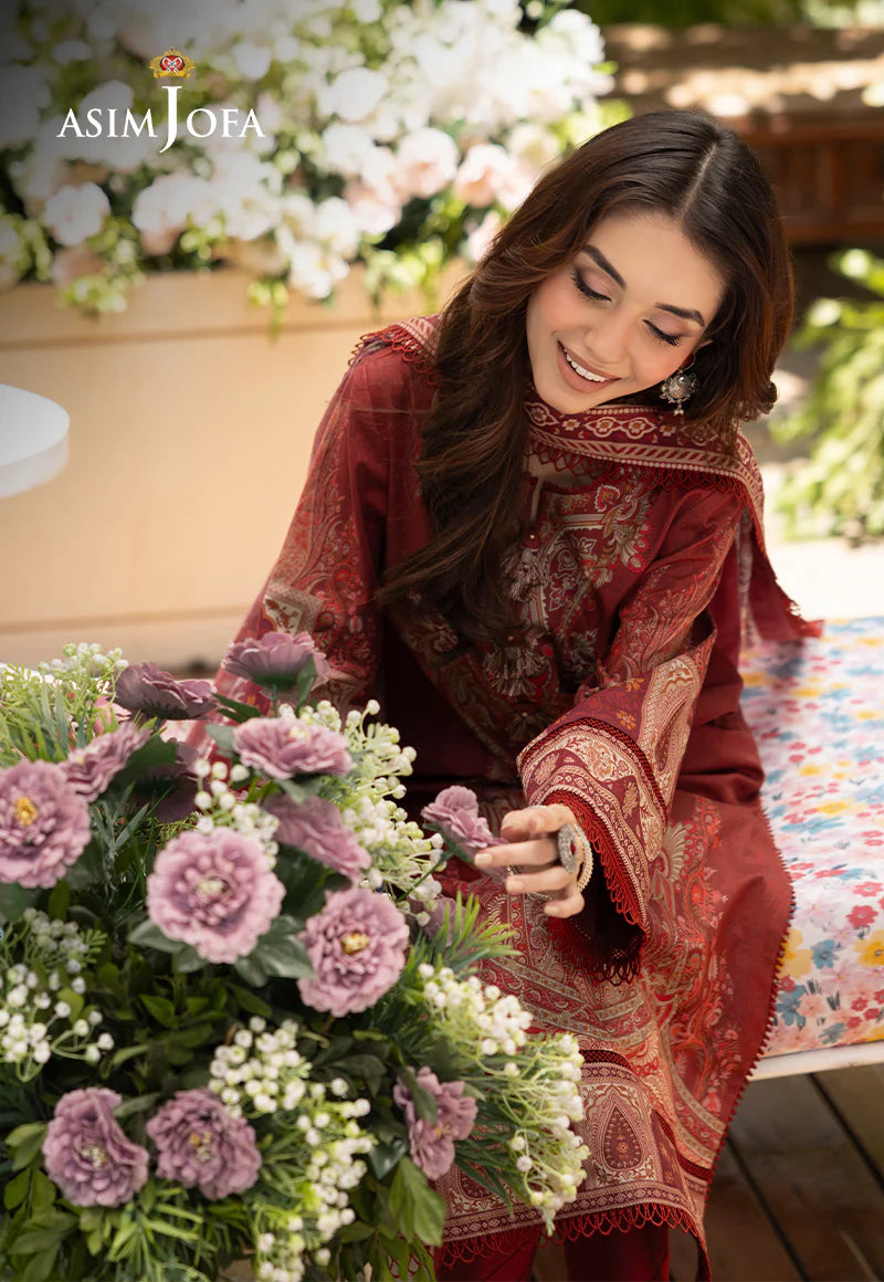 Asim Jofa Basic Digital Printed Lawn Unstitched 3Pc Suit AJGB-16