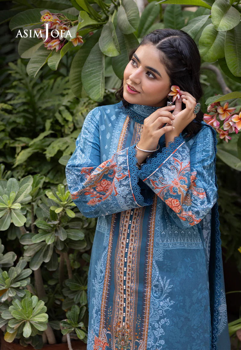 Asim Jofa Basic Digital Printed Lawn Unstitched 3Pc Suit AJGB-18