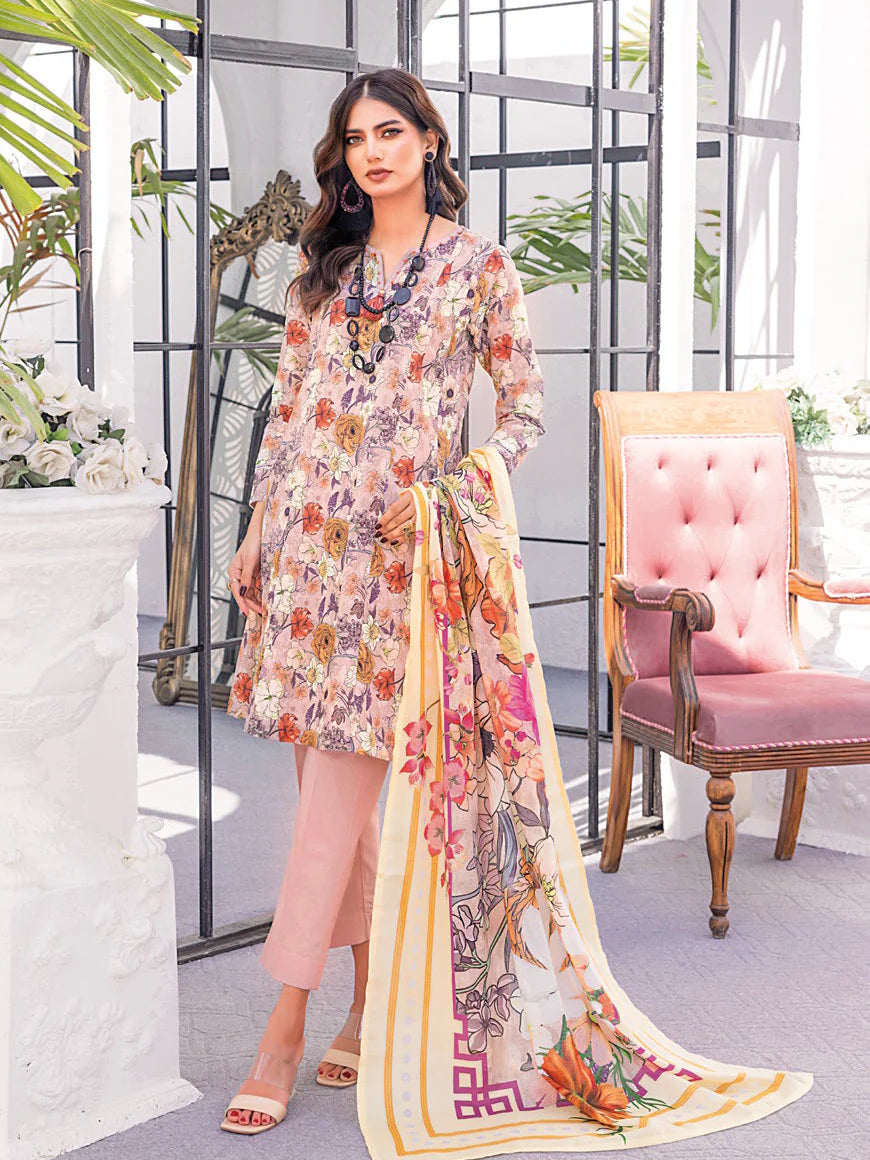 Gul Ahmad Summer Printed Lawn Unstitched 3Pc Suit-CL42100A