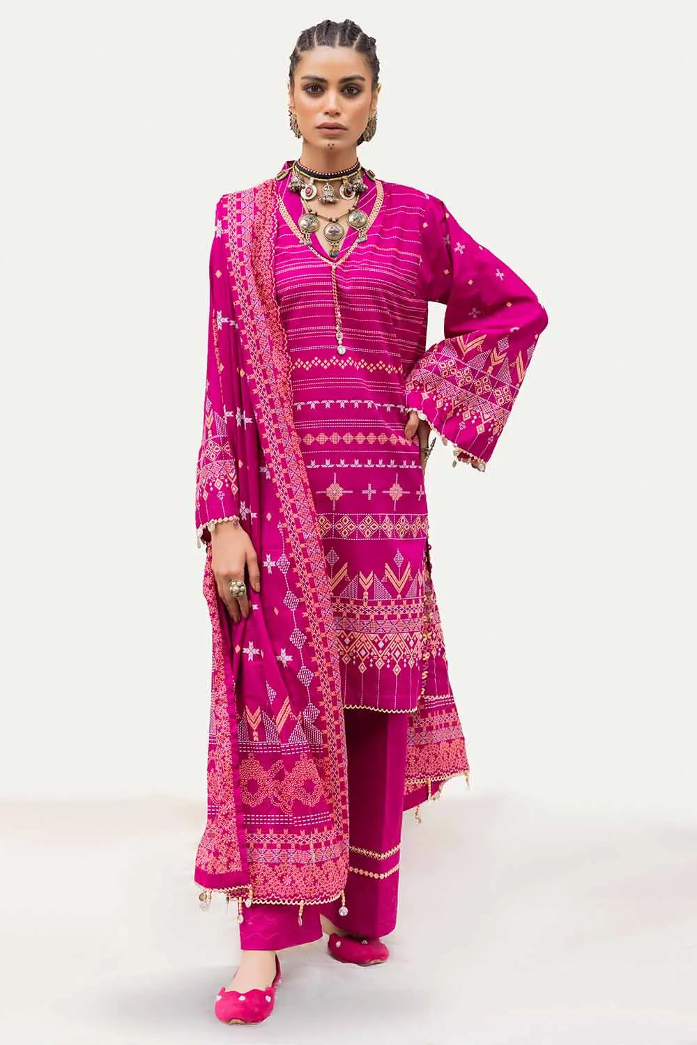 Gul Ahmad Summer Printed Lawn Unstitched 3Pc Suit-CL42142