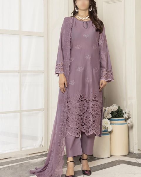 LAIBA BY SMF LUXURY LAWN DAMAN BOORING UNSTITCHED SUIT-02