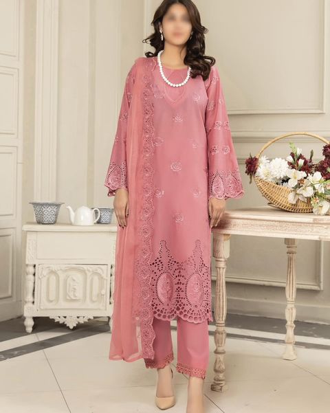 LAIBA BY SMF LUXURY LAWN DAMAN BOORING UNSTITCHED SUIT-10